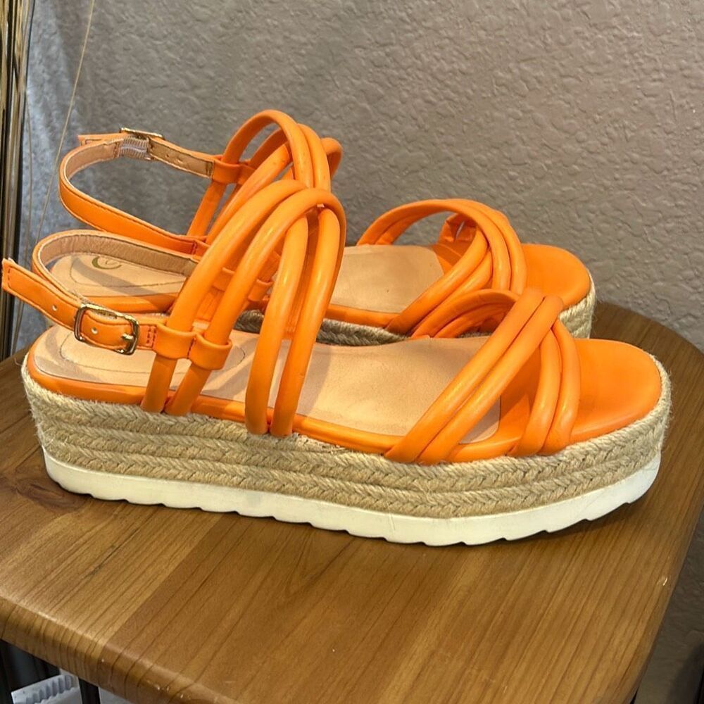 Torrid comfort, 1946 orange wedge sandals size 8 - Picture 5 of 11